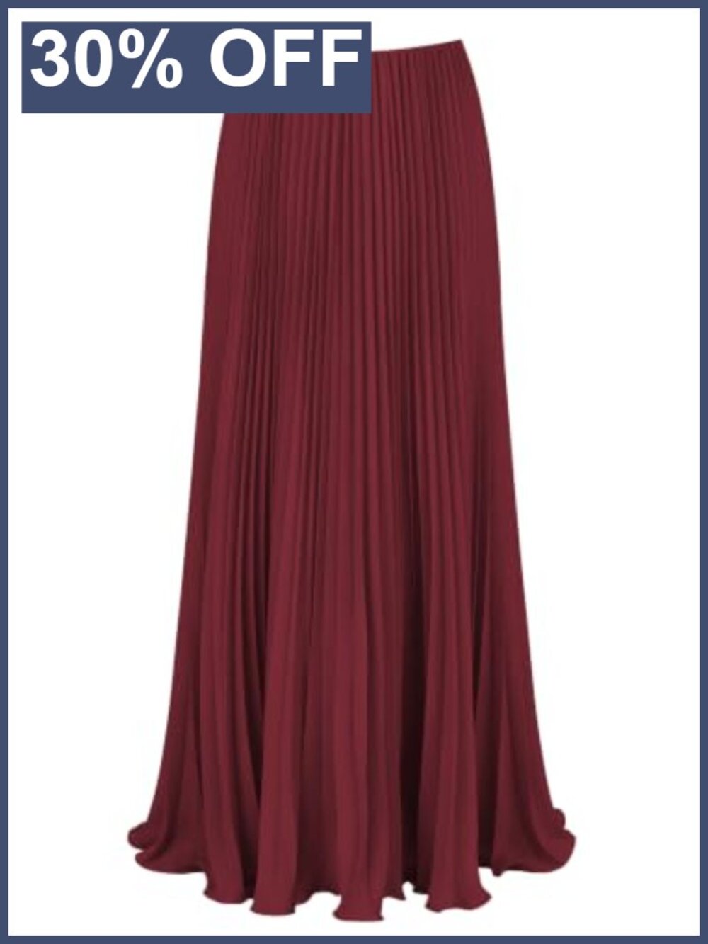 Pleated High Waisted A-Line Maxi Skirt Elastic Waist Women's Long Skirt